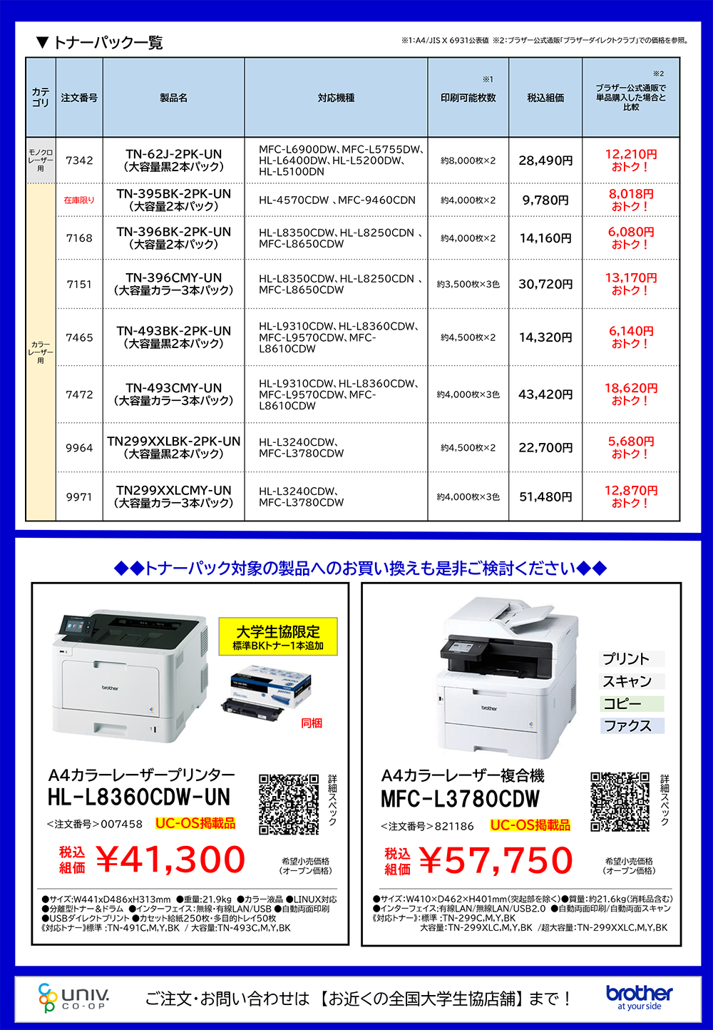 ブラザーのプリンター(2025年12月)